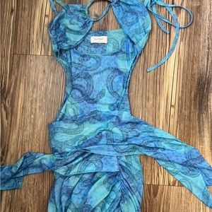 Outcast Asher Mini Dress Cobalt Cobra